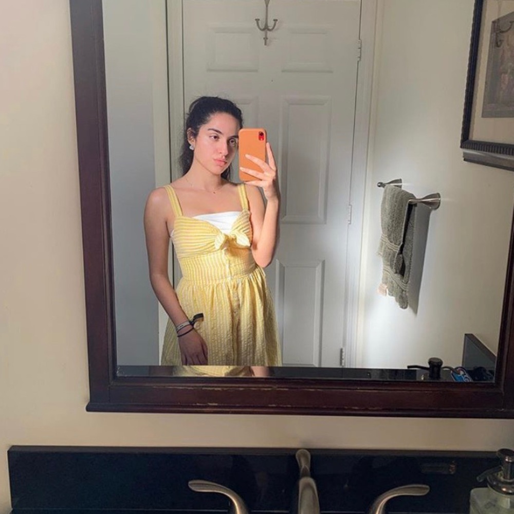 Yellow Adjustable Bow Tie Sundress